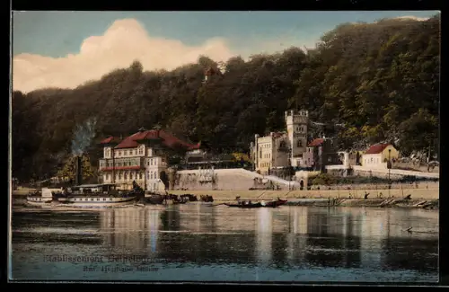 AK Meissen, Gasthaus Geipelburg an der Elbe