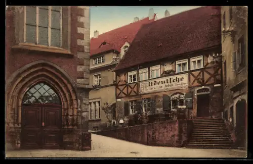 AK Meissen, Gasthaus Vincenz Richters Altdeutsche Bier- und Weinstuben an der Stadtkirche