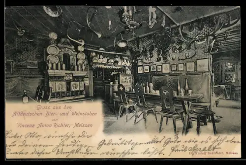 AK Meissen, Gasthaus Altdeutsche Bier- und Weinstuben von Vincenz Anton Richter