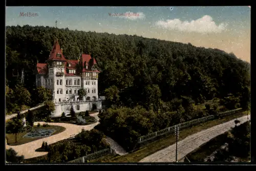 AK Meissen, Gasthaus Waldschlösschen mit Umgebung