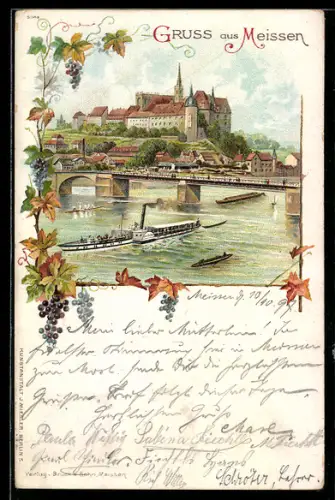 Lithographie Meissen, Albrechtsburg