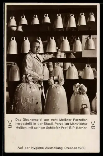 AK Meissen, Porzellan-Glockenspiel aus der staatl. Porzellan-Manufaktur für die Frauenkirche