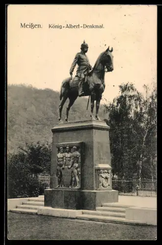 AK Meissen, König-Albert-Denkmal