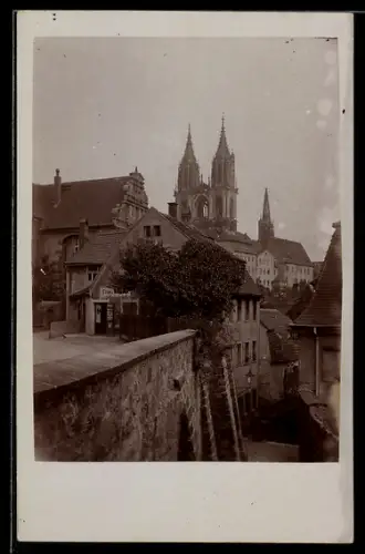 Foto-AK Meissen /Sachsen, Strassenblick auf Freiheit und Rote Stufen