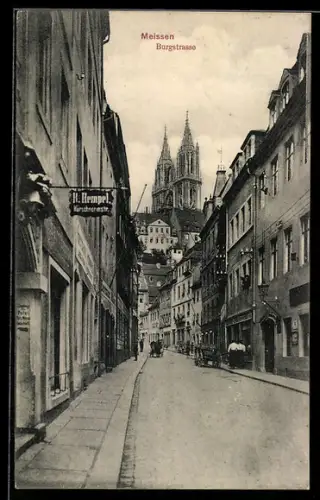 AK Meissen, Ansicht der Burgstrasse