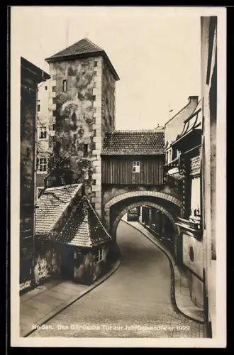 AK Meissen, Görnisches Tor zur Jahrtausendfeier 1929