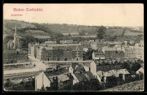 AK Meissen-Triebischtal, Teilansicht mit Lutherkirche