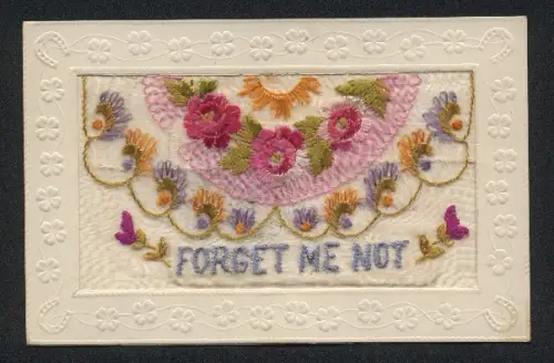Seidenstick-AK Rosafarbene Blumen, Forget me not