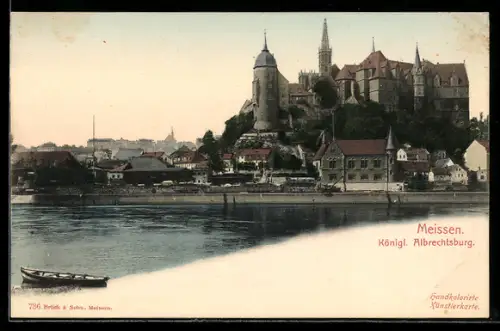AK Meissen, Teilansicht m. Königl. Albrechtsburg