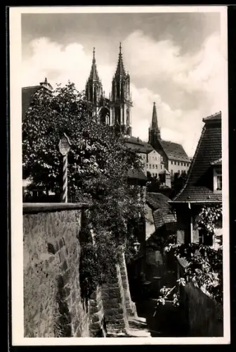 AK Meissen /Elbe, Die Roten Stufen mit Albrechtsburg und Dom