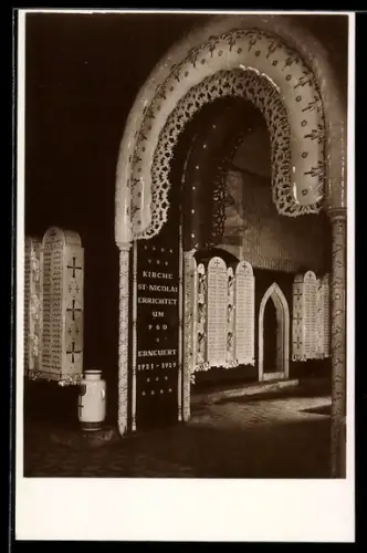 AK Meissen, Kirche St. Nicolai, Innenansicht, Kriegergedächtniskirche