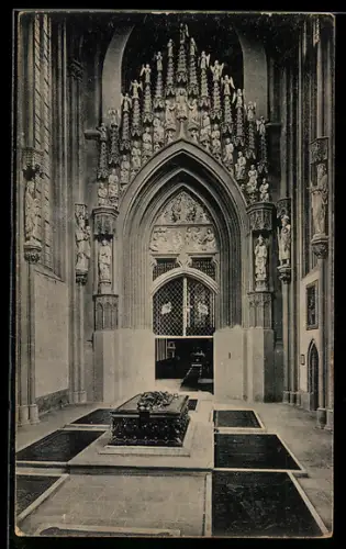 AK Meissen, Dom, Hauptportal und Fürstengruft