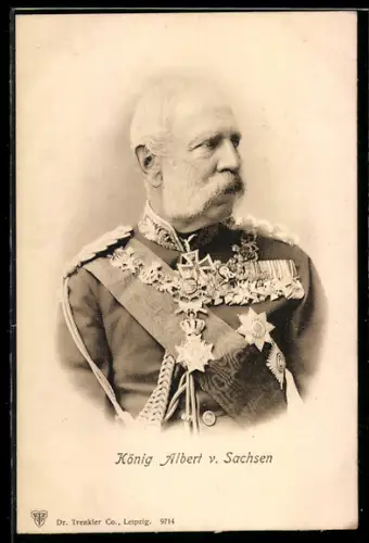AK König Albert von Sachsen mit Orden im Halbprofil