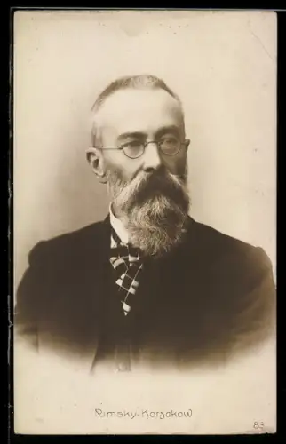 AK Portrait des russischen Komponisten Nikolai Rimsky-Korsakow