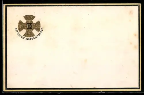 AK Rotes Kreuz Nr. 49: Offizielle Kriegsfürsorge, Initialen KF