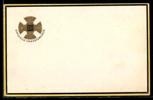 AK Rotes Kreuz Nr. 49: Offizielle Kriegsfürsorge, Initialen KF
