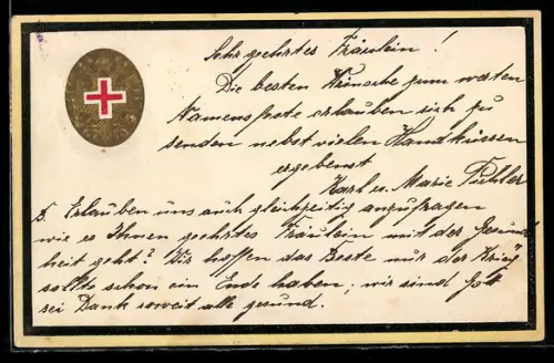 AK Rotes Kreuz Nr. 19: Rotes Kreuz vor doppelköpfigem Adler