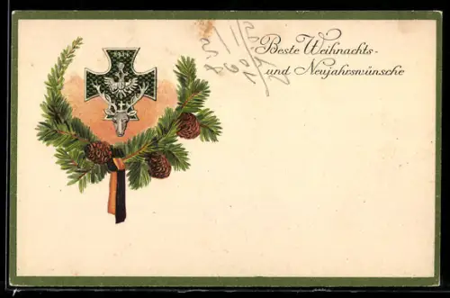Regiments-AK Nr.: 320, Rotes Kreuz, Weihnachten und Neujahr, Hirsch-Symbol