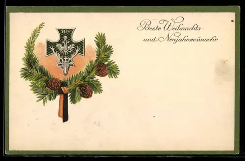 Regiments-AK Nr.: 320, Rotes Kreuz, Weihnachten und Neujahr, Hirsch-Symbol