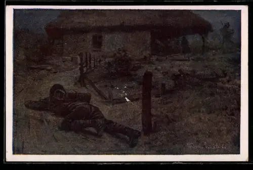 AK Rotes Kreuz Nr. 435: Zugsführer Titular-Feldwebel Anton Zarfl des dritten Pionierbataillons..., Kriegsfürsorge