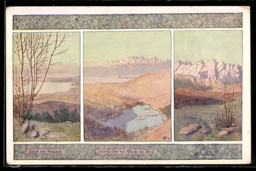 AK Rotes Kreuz Nr. 449, Panzapo, Buchtansicht, Doberdo-See mit Mte dei sei Busi