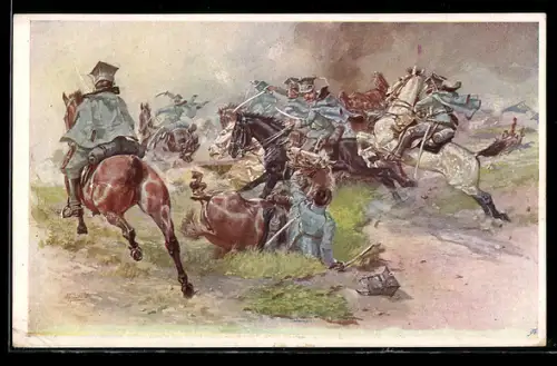 AK Rotes Kreuz Nr. 265, Kavallerieangriff der II. Schwadron der polnischen Legion