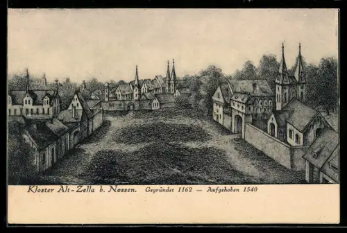 Künstler-AK Alt-Zella b. Nossen, Kloster Alt-Zella
