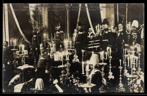 Foto-AK Dresden, Aufbahrung König Georg von Sachsen 1904