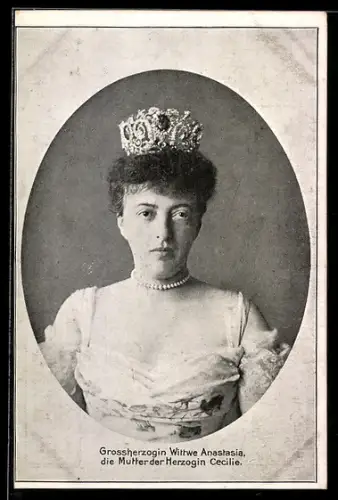 AK Portrait Grossherzogin Wittwe Anastasia von Russland