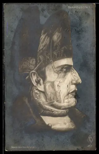 AK Portrait Napoleon Bonaparte, Metamorphose aus Einzelbildern bestehend