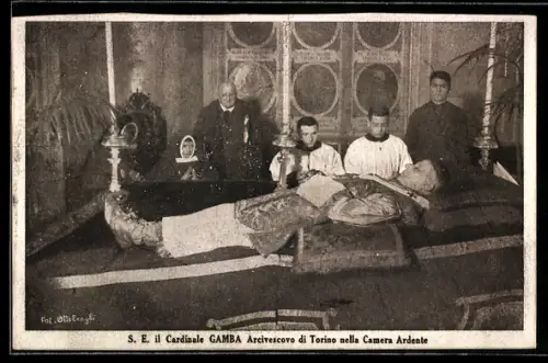 AK S. E. il Cardinale Gamba Arcivescovo di Torini nella Camera Ardente, Tod
