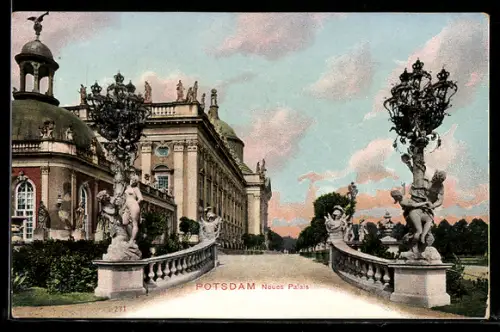 AK Potsdam, Neues Palais, Garten, Skulpturen