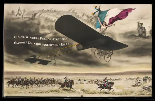 AK Gloire á Notre France éternelle! Flugzeug