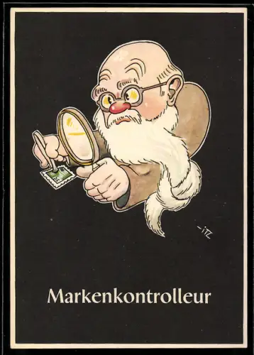 Künstler-AK sign. H. Moritz: Markenkontrolleur, Bergbau