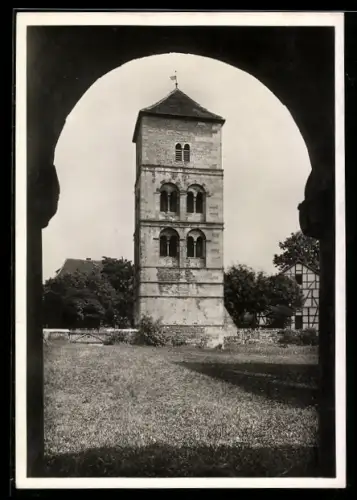 Foto-AK Deutscher Kunstverlag: Hersfeld, Kirche d. ehem. Benediktinerklosters, Glockenturm