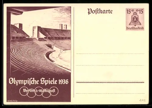AK Berlin, Olympische Spiele 1936, 1.-16. August, Blick ins Stadion, 