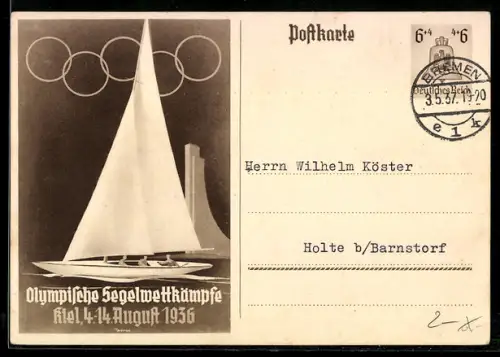 AK Kiel, Olympische Segelwettkämpfe, August 1936 15+10