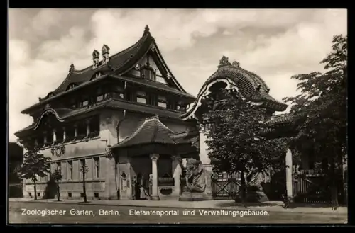 AK Berlin, Zoologischer Garten, Elefantenportal