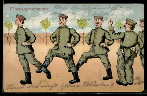 AK Soldaten der Infanterie beim morgendlichen Exerzieren