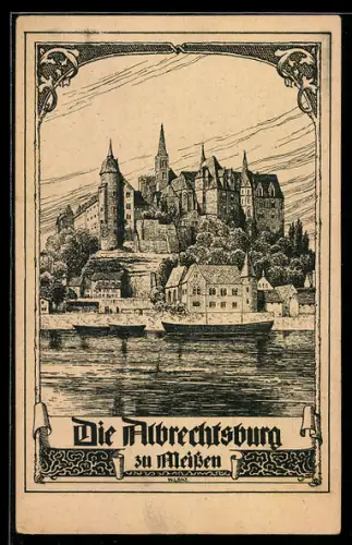 Künstler-AK Meissen, Die Albrechtsburg
