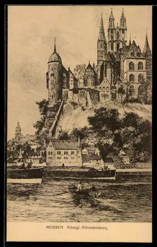 Künstler-AK Meissen, Königliche Albrechtsburg