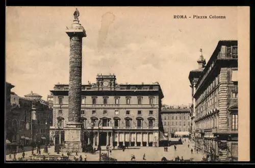 AK Roma, Piazza Colonna con Colonna di Marco Aurelio