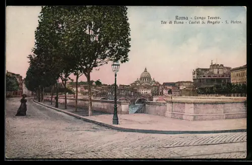 AK Roma, Lungo Tevere, Tor di Nona, Castel S. Angelo, S. Pietro