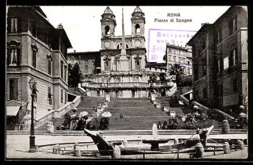 AK Roma, Piazza di Spagna con Scalinata di Trinità dei Monti