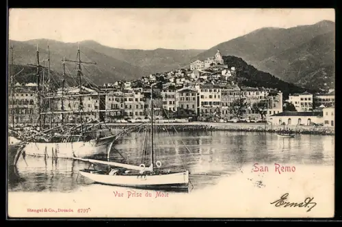 AK San Remo, Vue Prise du Môle