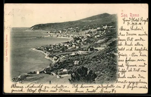 AK San Remo, Vista panoramica della città e della costa