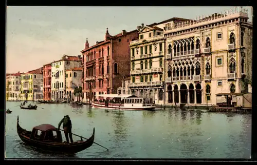 AK Venezia, Canal Grande con gondola e vaporetto