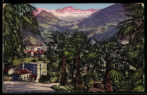 AK Gries /Bozen, Ortsansicht mit Rosengarten