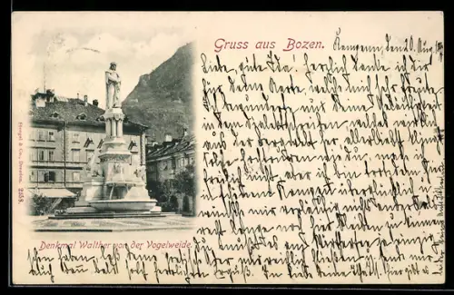 AK Bozen, Denkmal Walther von der Vogelweide