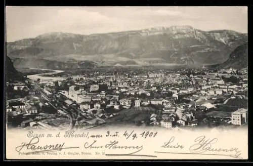 AK Bozen, Vista panoramica della città e delle montagne circostanti